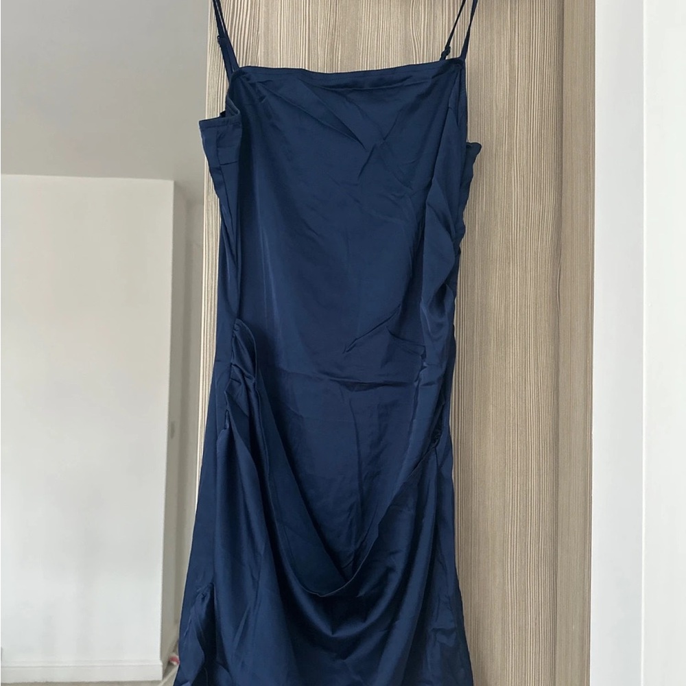 Elegant Navy Blue Slip Dress
